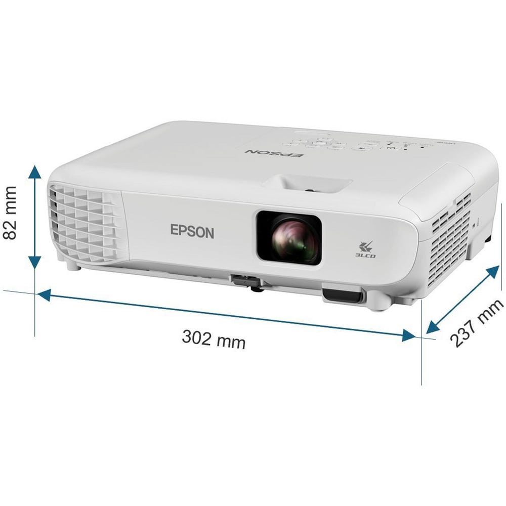 Videoproiector EPSON EB-W53, HD 1200 x 800p, 4000 lumeni, alb