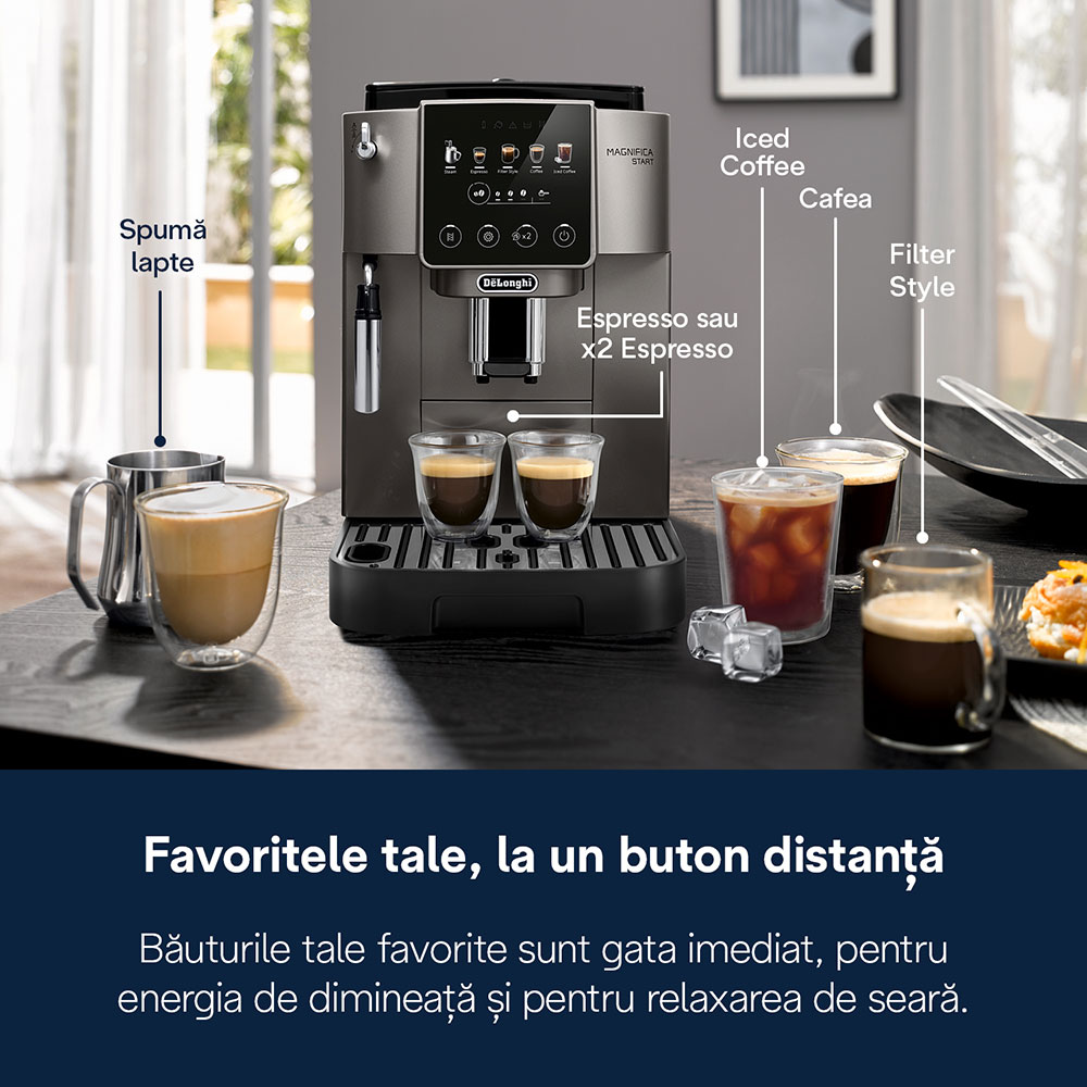 Espressor automat DELONGHI Magnifica Start ECAM220.50.TB, 1.8l, 1450W, 15 bar, gri