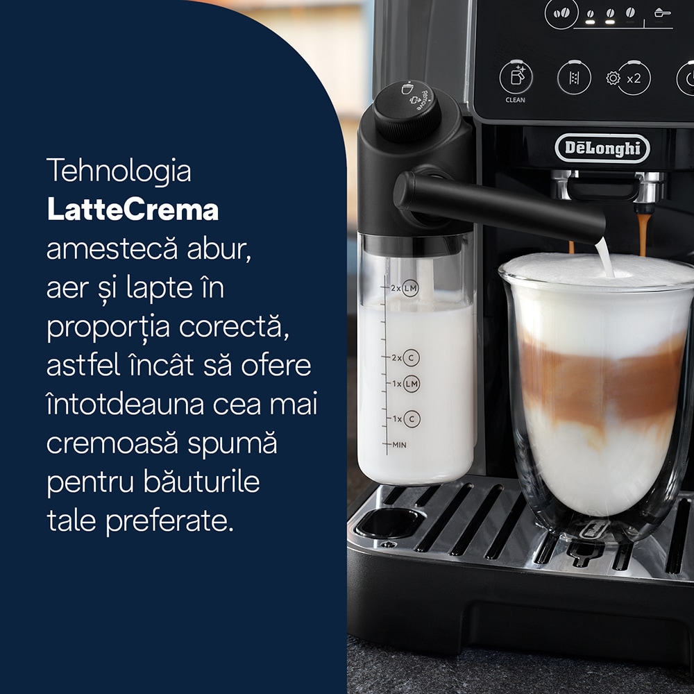 Espressor automat DELONGHI Magnifica Start Milk ECAM223.61.GB, 1.8l, 1450W, 15 bar, negru-gri