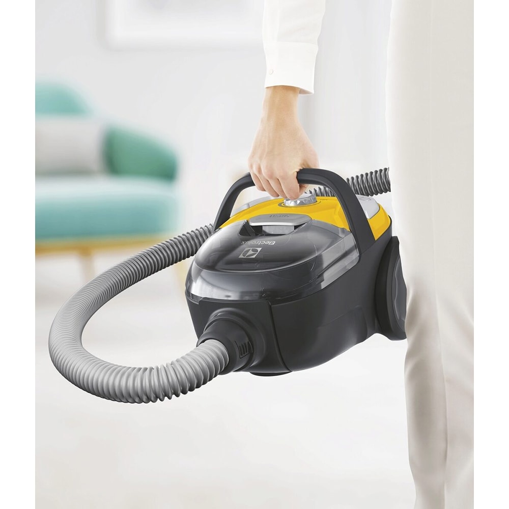 Aspirator fara sac ELECTROLUX CompactGo Cyclonic ECGC212Y, 1l, 700W, 77dB, galben-gri