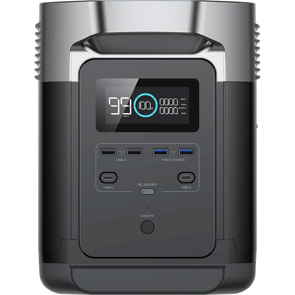 Statie incarcare ECOFLOW Delta 1300, 1260Wh, 1800W, Schuko, USB C, USB A, negru