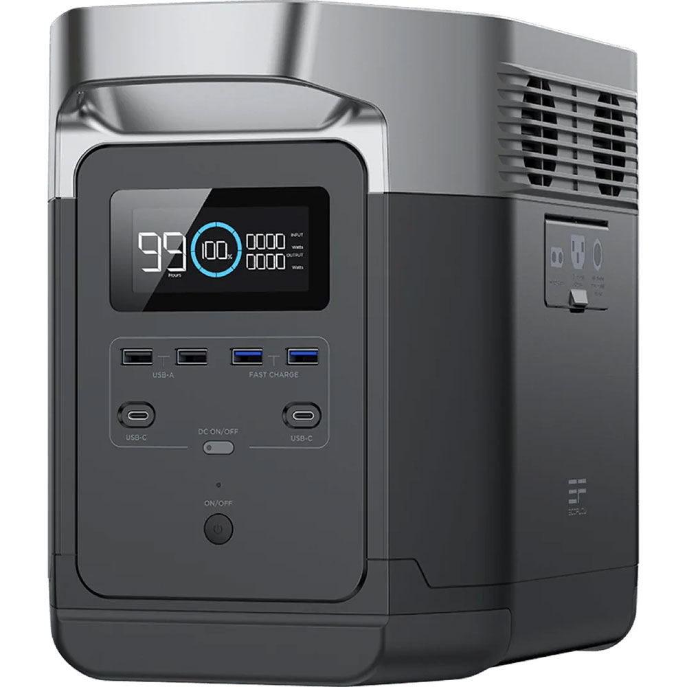 Statie incarcare ECOFLOW Delta 1300, 1260Wh, 1800W, Schuko, USB C, USB A, negru