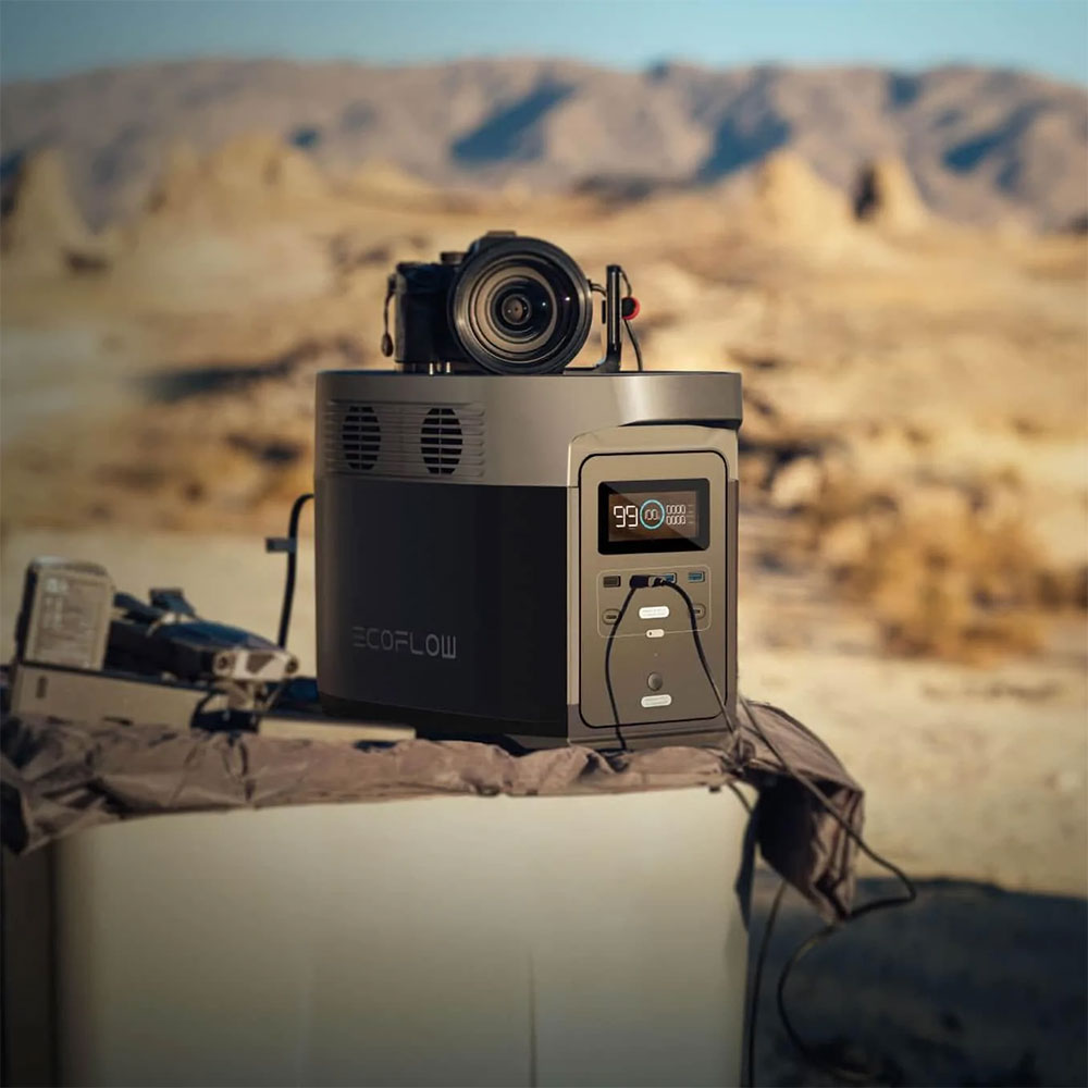 Statie incarcare ECOFLOW Delta 1300, 1260Wh, 1800W, Schuko, USB C, USB A, negru