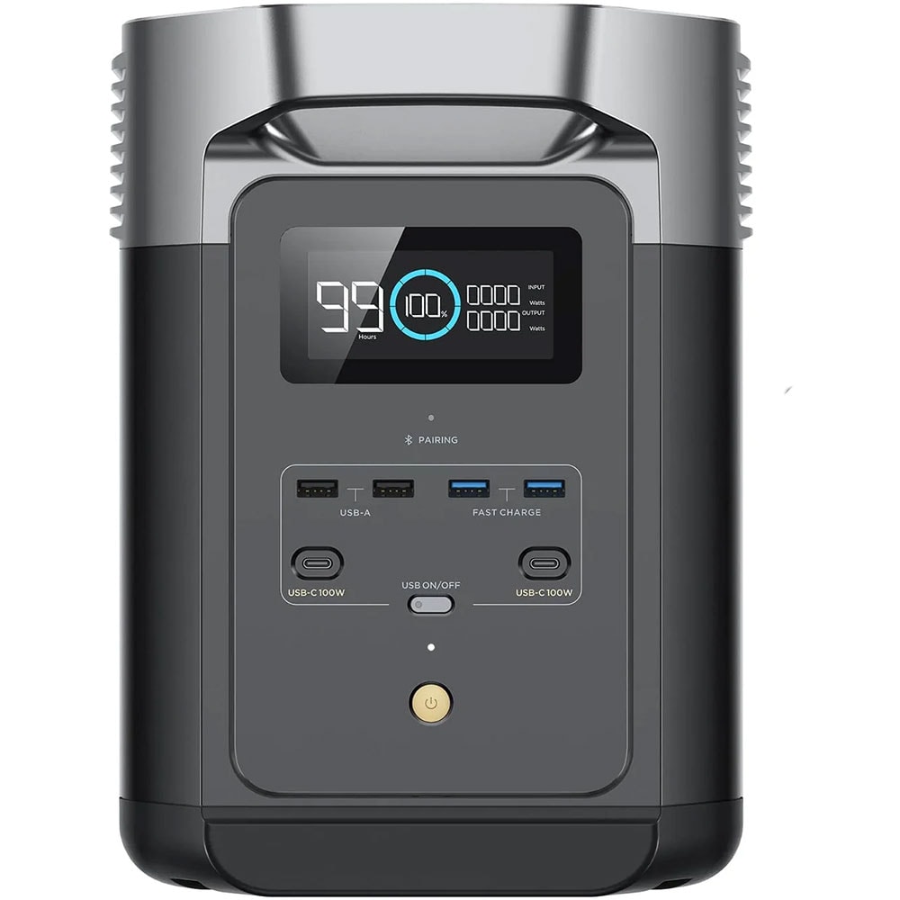 Statie incarcare ECOFLOW Delta 2, 1024Wh, 2700W, USB C, USB A, negru