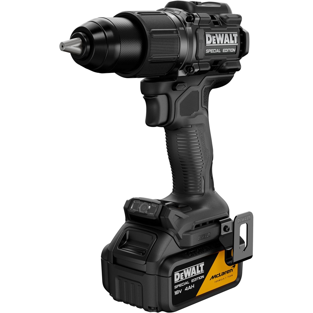 Masina de gaurit si insurubat cu percutie DEWALT x McLaren F1 Team DCD86MM1T-QW, 1x4Ah, 18V, 2000RPM, 90Nm