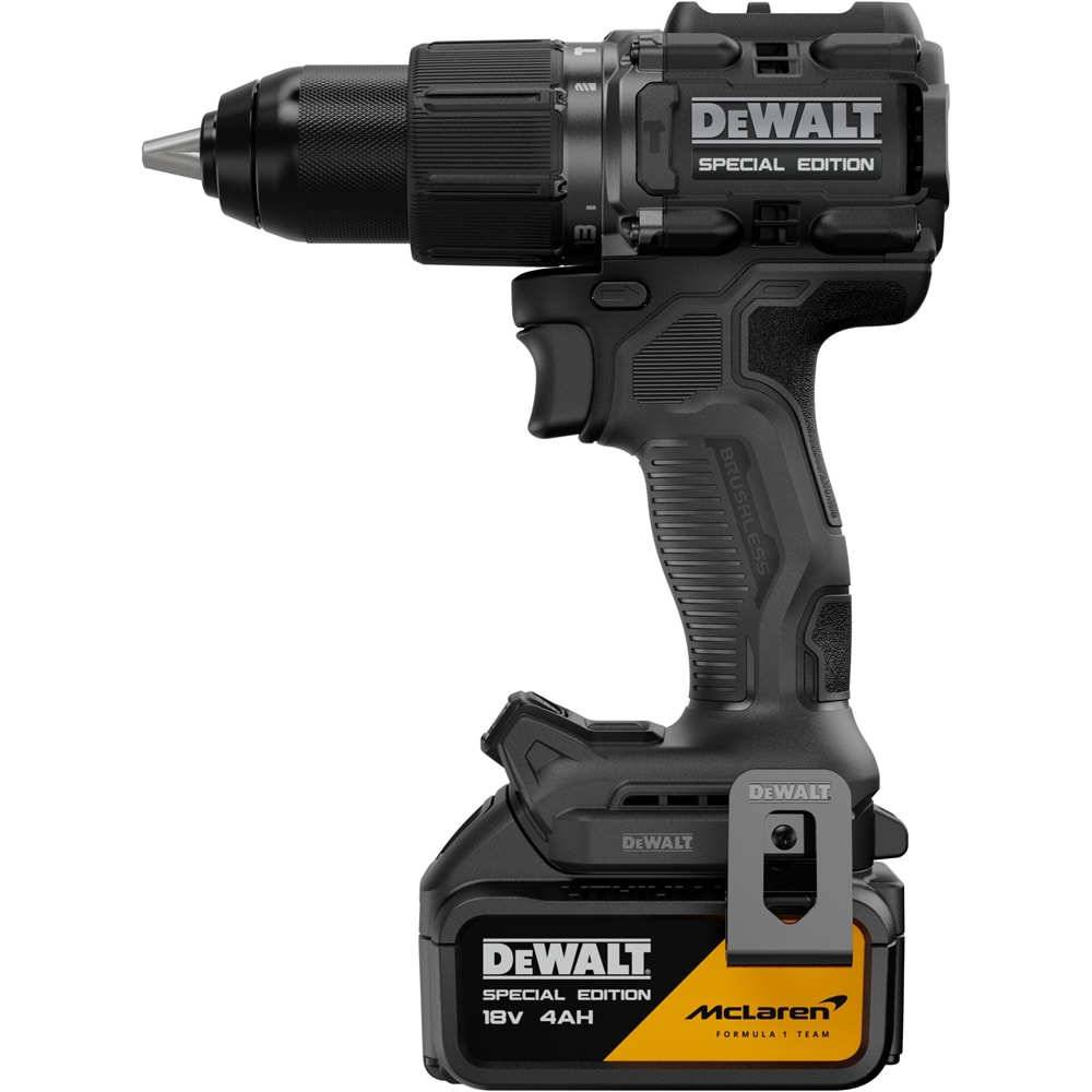 Masina de gaurit si insurubat cu percutie DEWALT x McLaren F1 Team DCD86MM1T-QW, 1x4Ah, 18V, 2000RPM, 90Nm