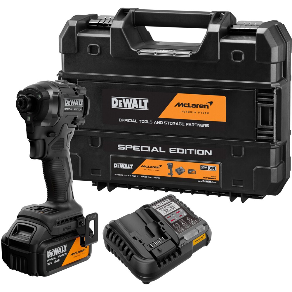 Masina de insurubat si gaurit cu impact DEWALT DCF86MM1T-QW x McLaren F1 Team, 18V, 1x4Ah, 206Nm