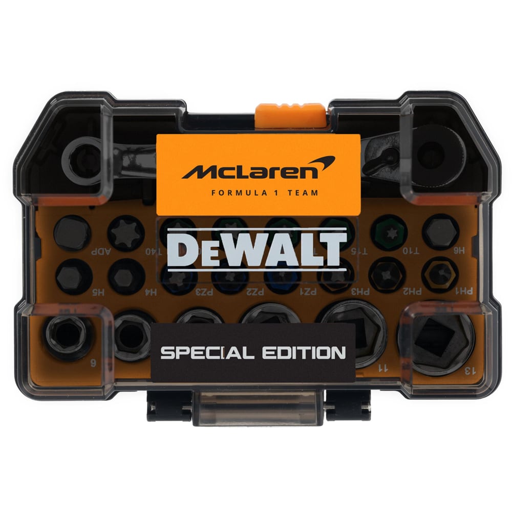 Set biti si tubulare DEWALT DT70906-QZ  x McLaren F1 Team Editie Speciala, 24 piese