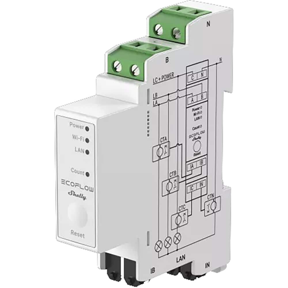 Smart meter ECOFLOW Shelly, alb