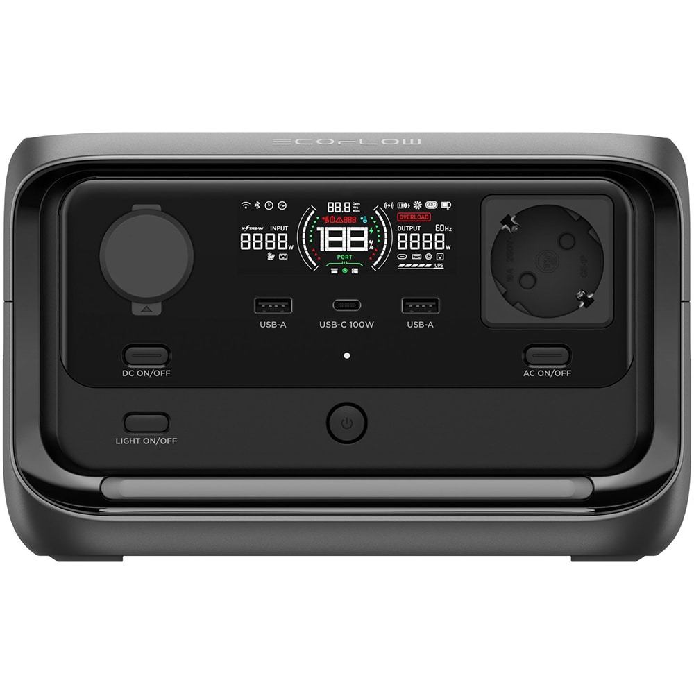 Statie de incarcare ECOFLOW River 3 Plus Wireless, 286Wh, 600W, negru