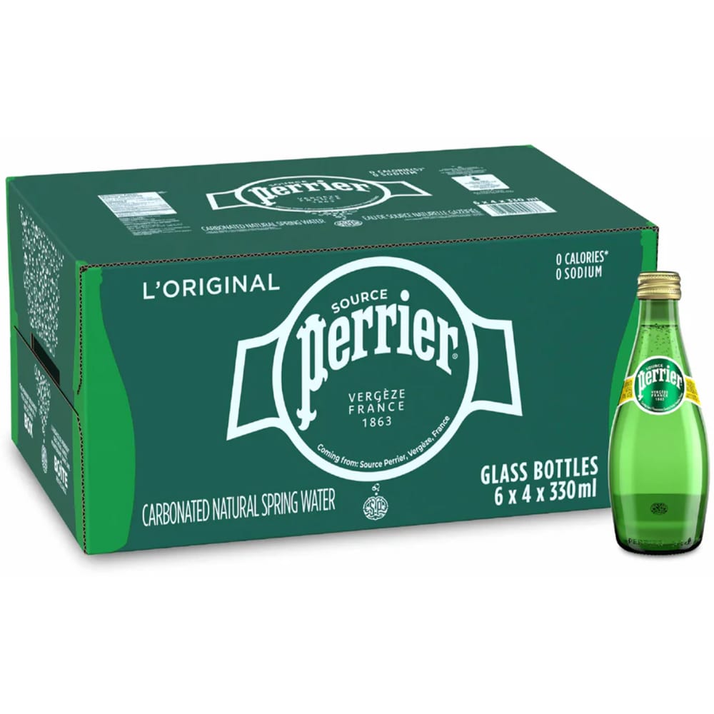 Apa minerala carbogazoasa PERRIER bax 0.33L x 24 sticle