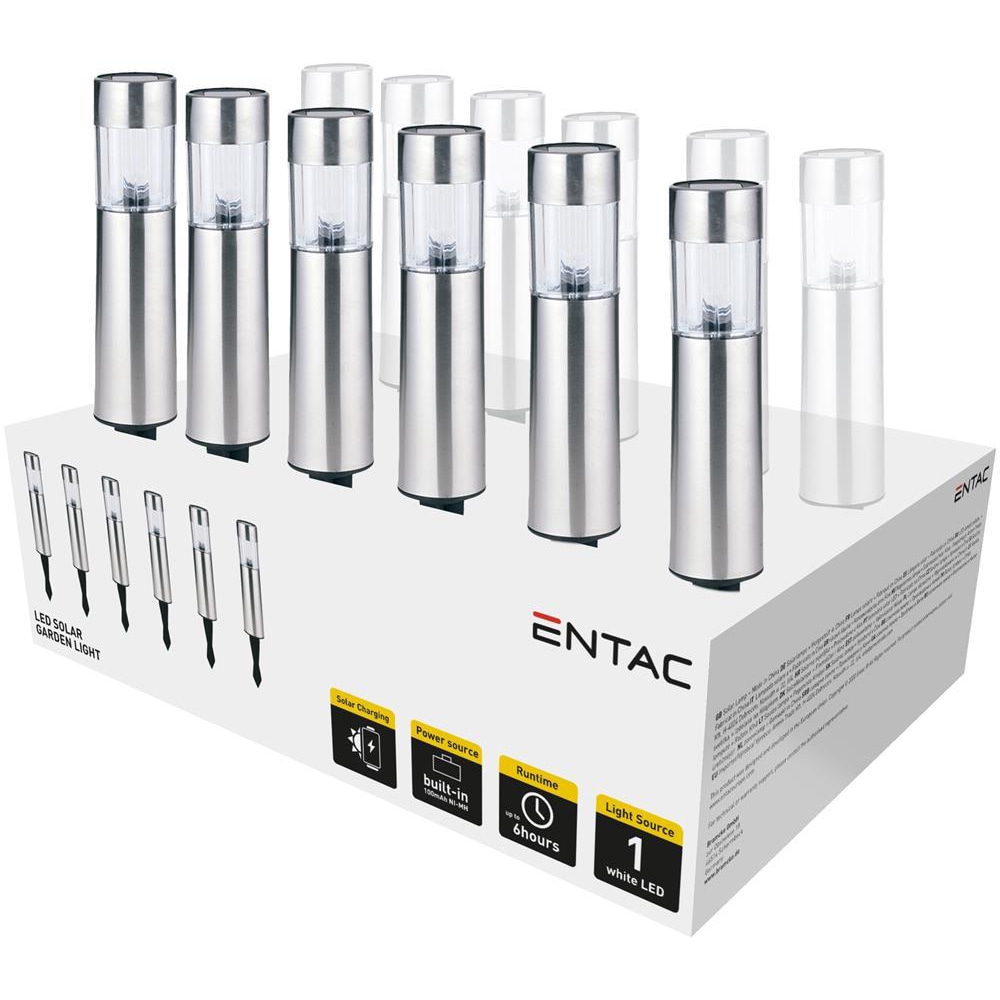 Lampa solara ENTAC EGSL-SS1LT30-PDQ, LED, otel inoxidabil, argintiu