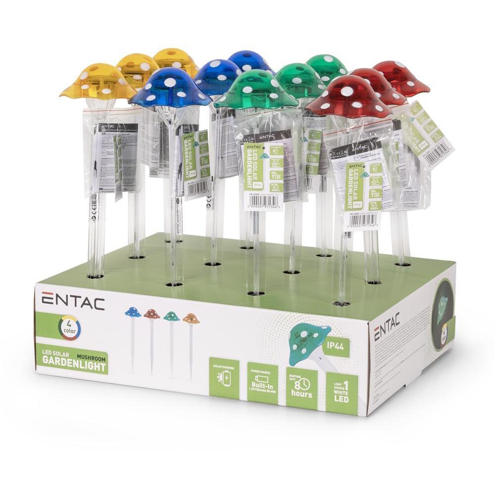 Lampa solara LED ENTAC EGSS-4MUSH-33.5, plastic, multicolor