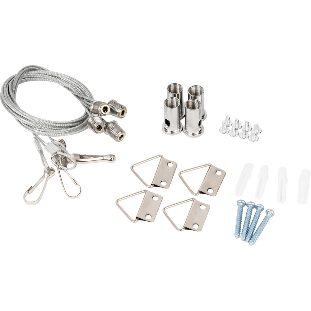 Kit montaj panou LED NOVELITE, suspendat, otel, 1m, argintiu