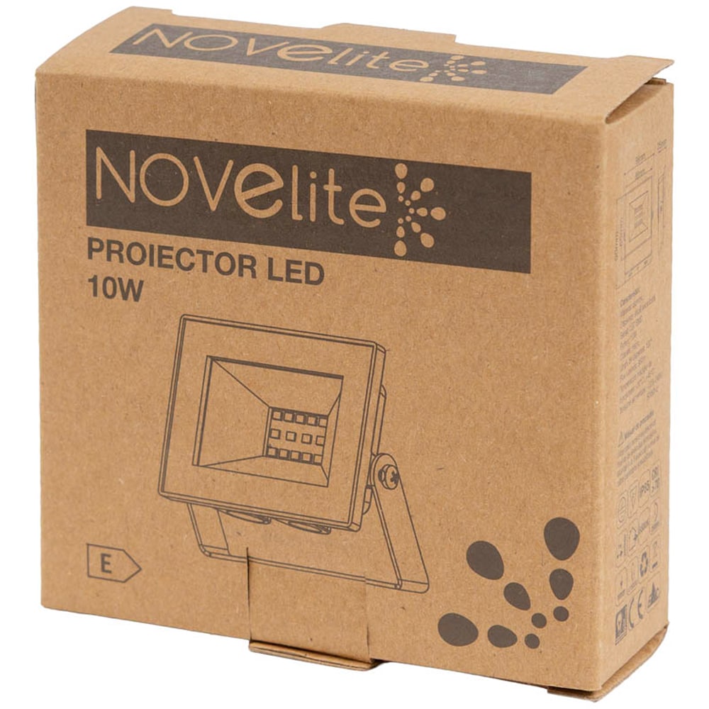 Proiector LED NOVELITE SMD V4, 10W, 6500K, IP65, negru