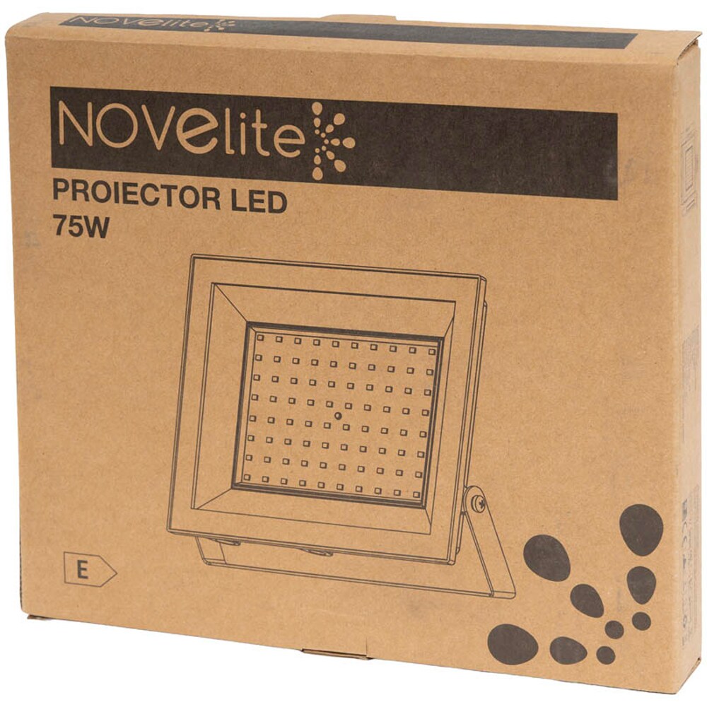 Proiector LED NOVELITE SMD V4, 75W, 6500K, IP65, negru