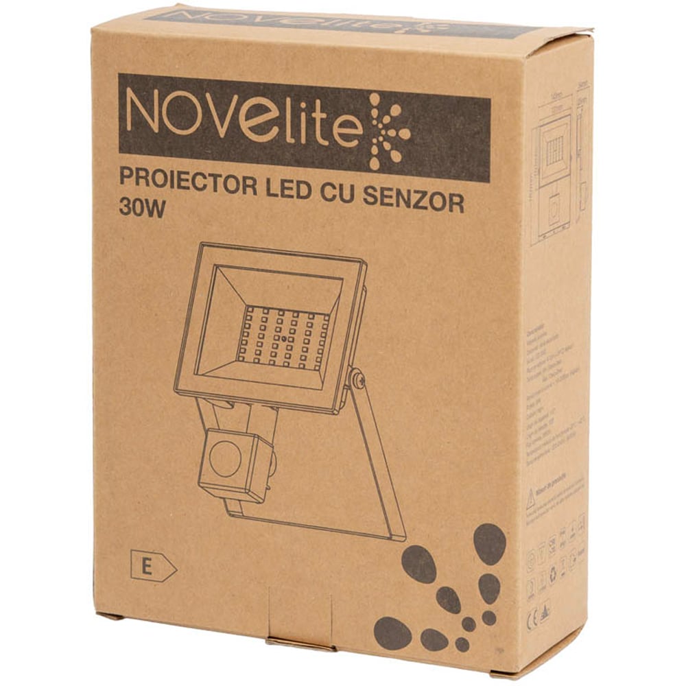 Proiector LED NOVELITE V4, 30W, 6500K, IP44/IP65, negru