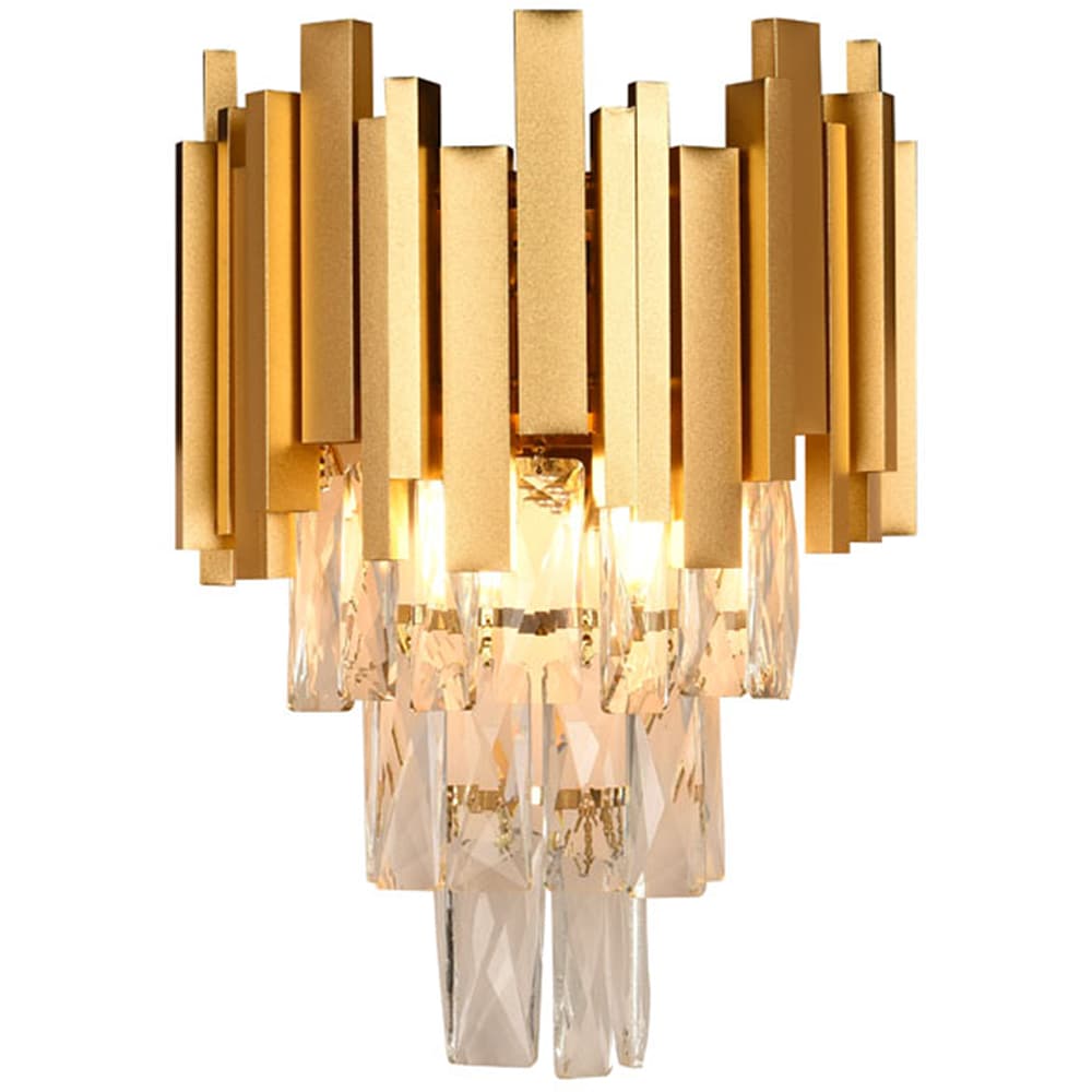 Aplica ERSTE Cristal, E14, 40W, IP20, auriu