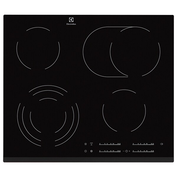 Plita incorporabila ELECTROLUX EHF6547FXK, vitroceramica, 4 zone de gatit, negru