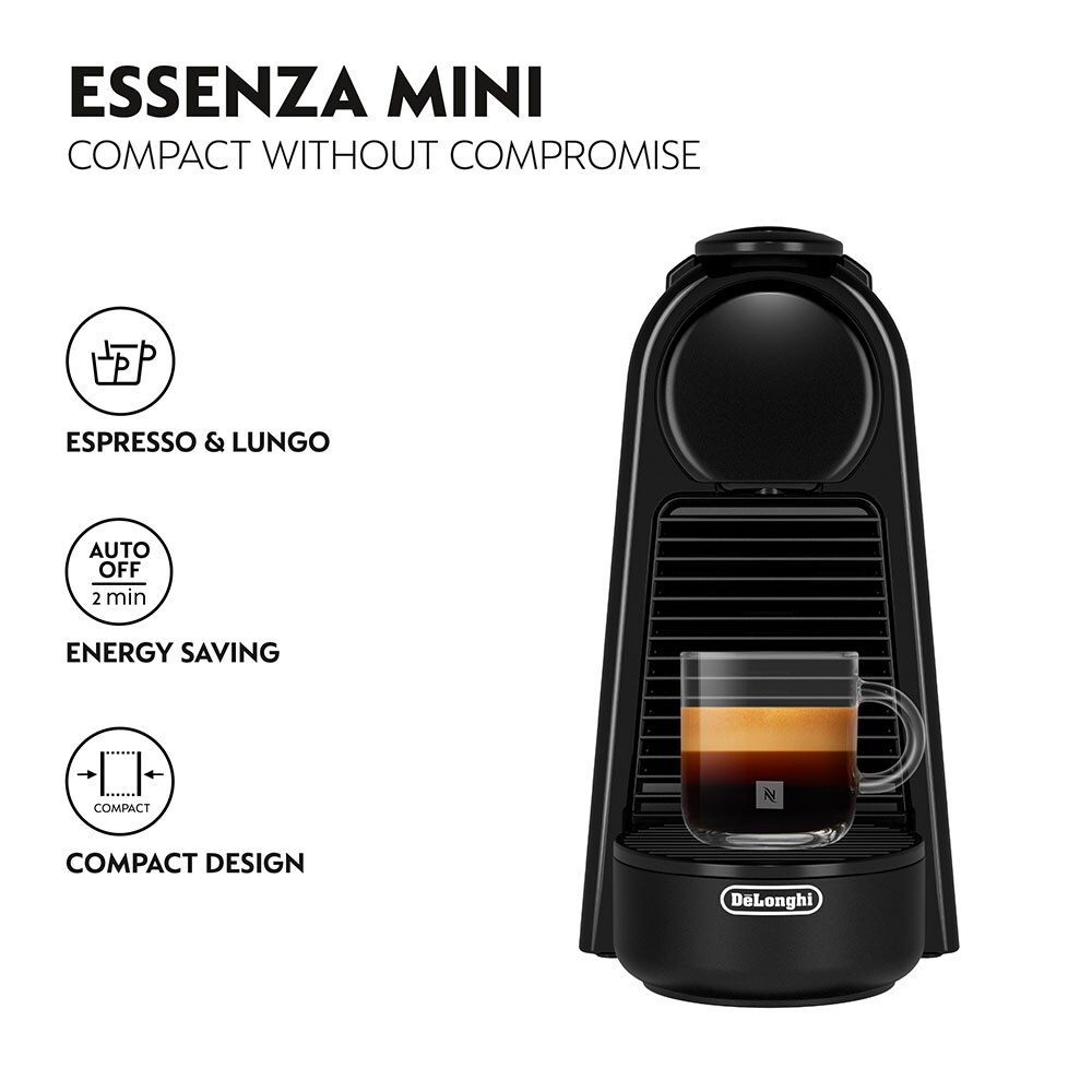 Pachet espressor capsule NESPRESSO Essenza Mini + 50 capsule EN85BBUNDLE, 0.7l, 1260W, 19 bar, negru