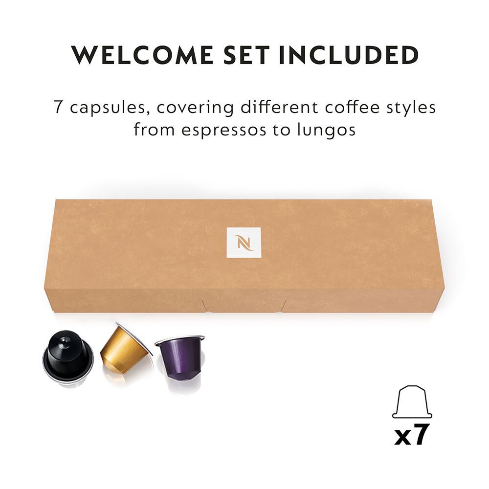 Pachet espressor capsule NESPRESSO Essenza Mini + 50 capsule EN85BBUNDLE, 0.7l, 1260W, 19 bar, negru
