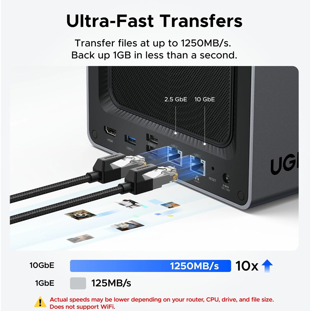 Network Attached Storage UGREEN DXP4800 Plus, 4.4GHz, 8GB, 4-Bays, negru