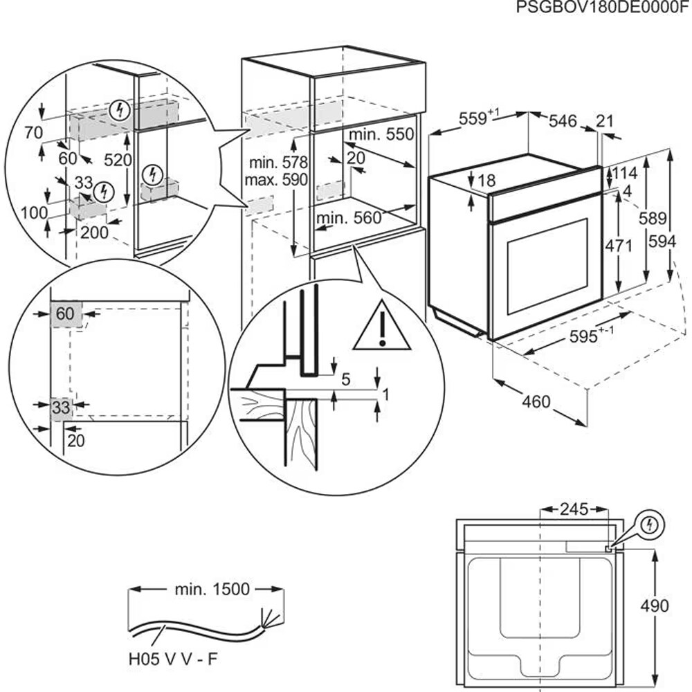 Cuptor incorporabil ELECTROLUX EOA9S3DC, Electric, SteamPro, Autocuratare cu abur, 70 l, Clasa A++, negru