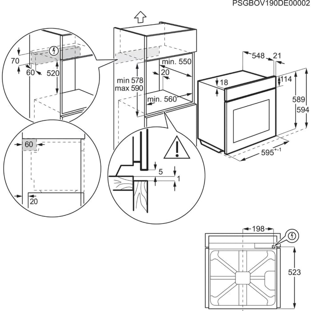 Cuptor incorporabil ELECTROLUX EOC6H76Z, Electric, Gatire cu abur, 72 l, Clasa A+, negru