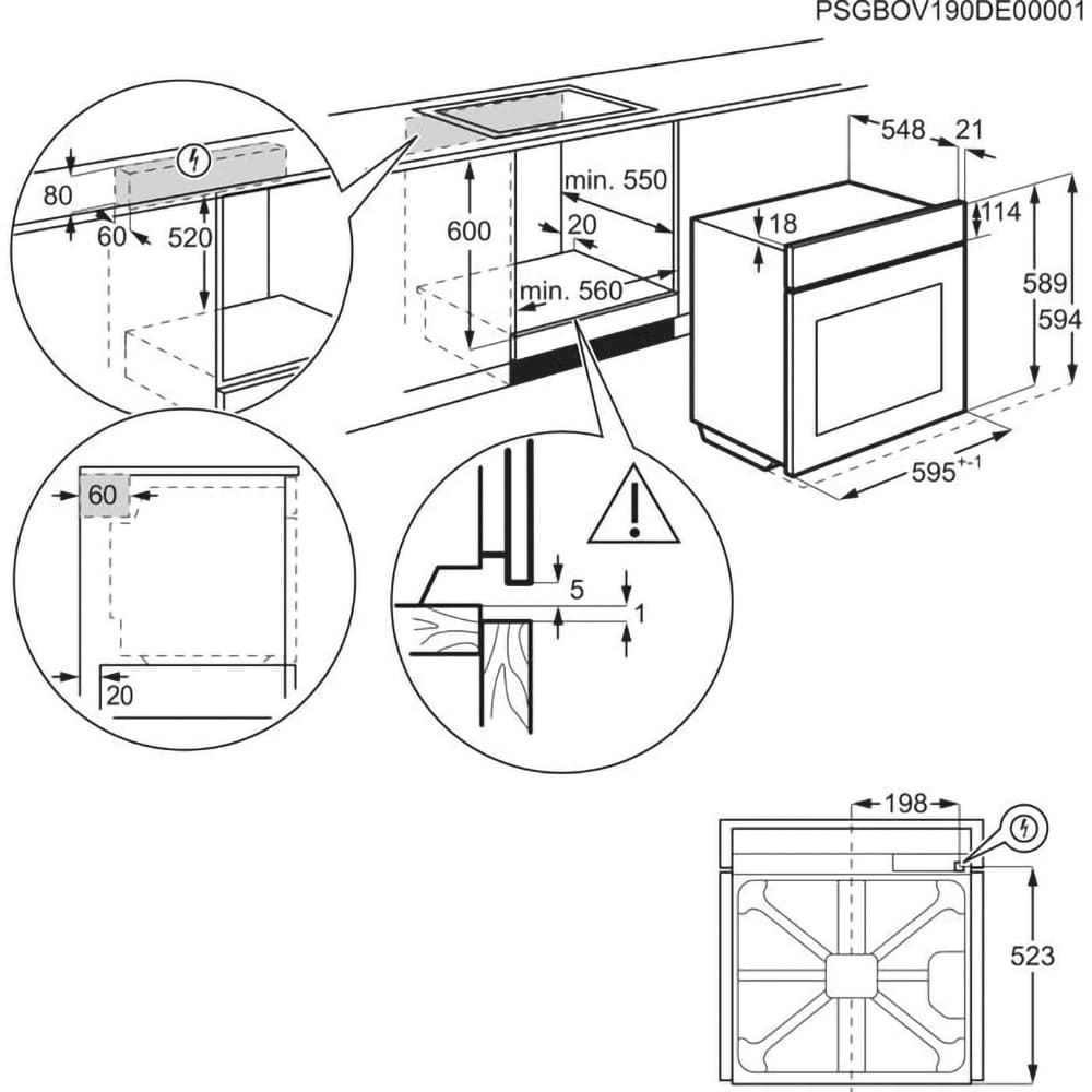 Cuptor incorporabil ELECTROLUX EOC6H76Z, Electric, Gatire cu abur, 72 l, Clasa A+, negru