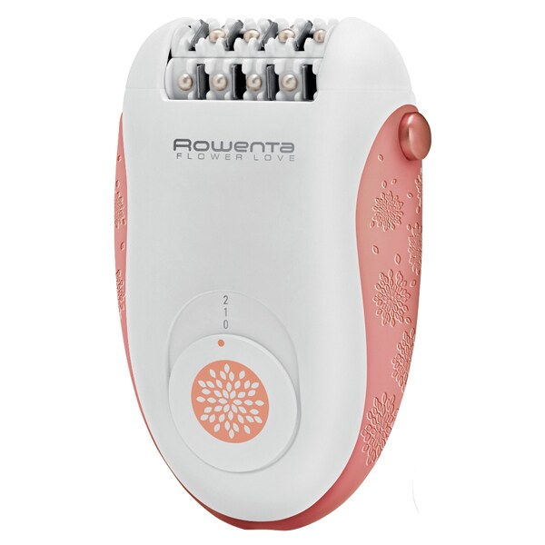 Epilator ROWENTA Flower Love EP2810, 24 pensete, 2 viteze, 1 accesoriu, retea, alb-roz