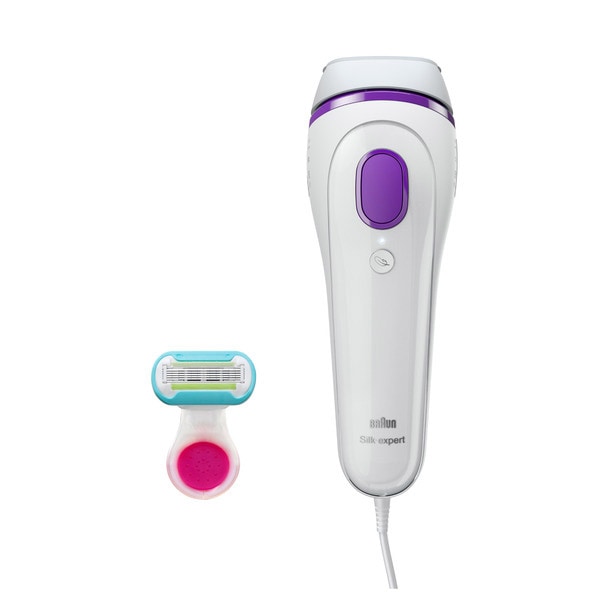 Epilator IPL BRAUN Silk-Expert BD3003, 250.000 de impulsuri, tehnologie SensoAdapt, alb-mov + Aparat de ras Gillette Venus Snap
