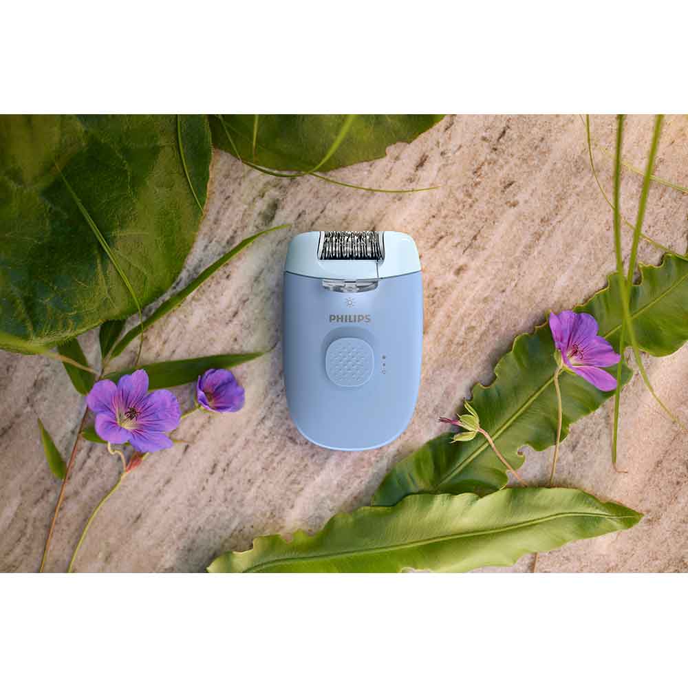 Epilator PHILIPS Seria 4000 BRE247/00, 2 viteze, 4 accesorii, retea, albastru