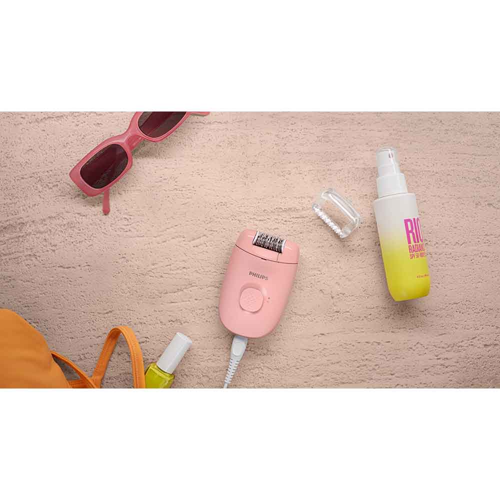 Epilator PHILIPS Seria 2000 BRE227/00, 1 viteza, 2 accesorii, retea, corai