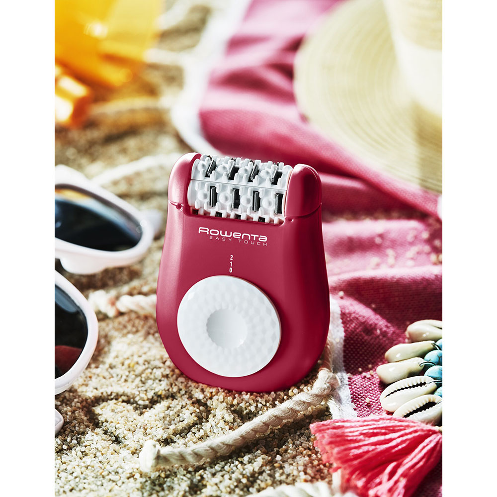 Epilator ROWENTA EP1120F0, 24 pensete, 2 viteze, 3 accesorii, Easy Touch, retea, roz