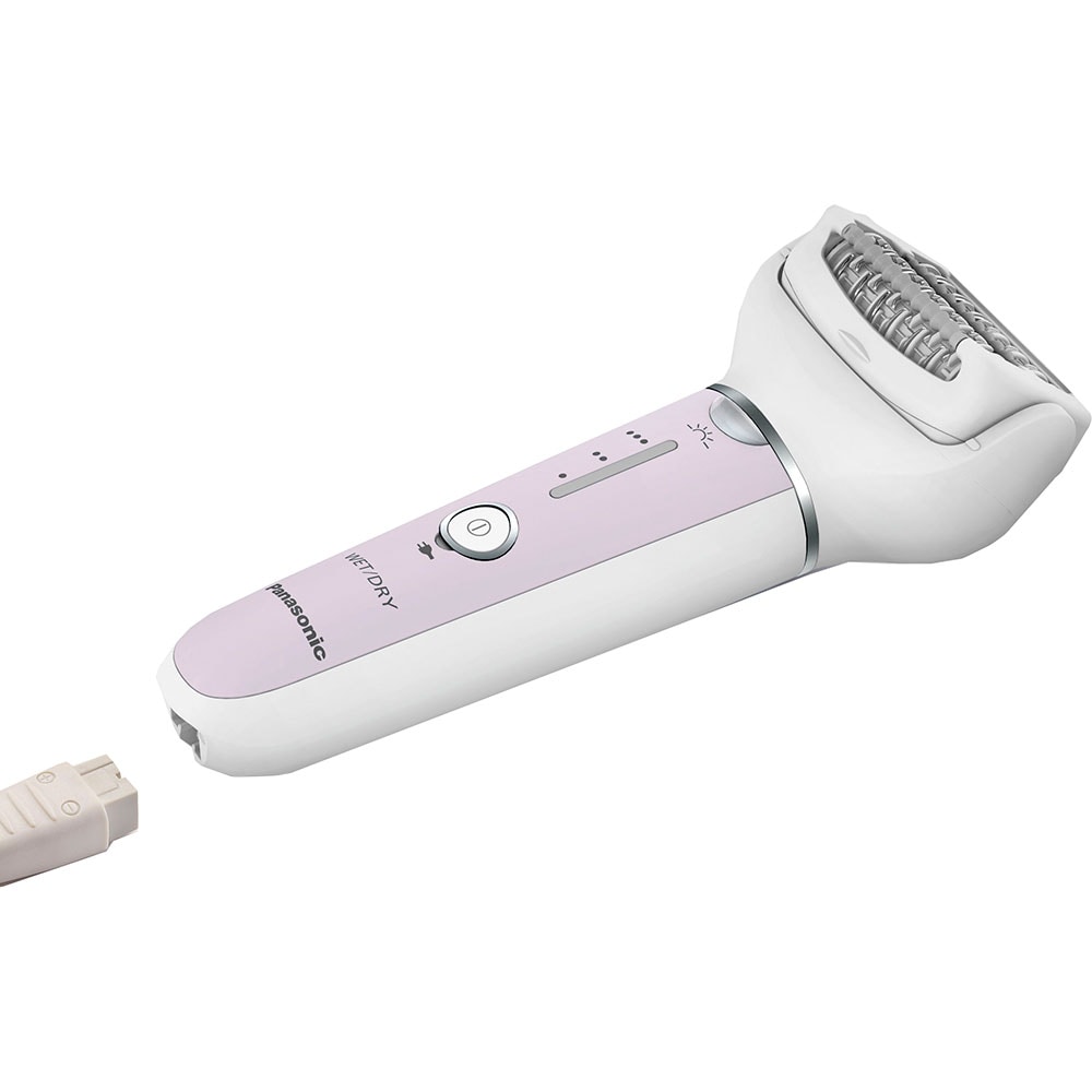 Epilator PANASONIC ES-EY30A-V503, 60 pensete, 3 viteze, 3 accesorii, Wet&Dry, acumulator, mov