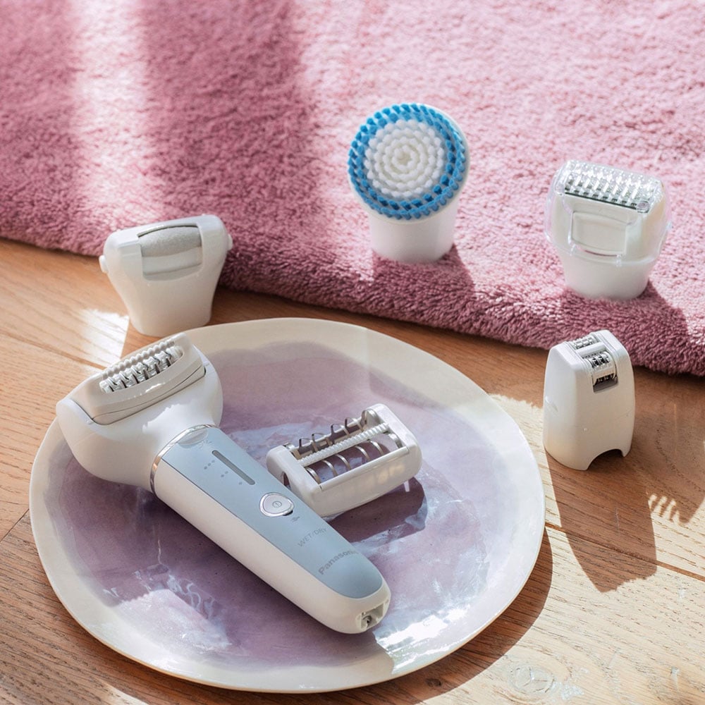 Epilator PANASONIC ES-EY90-A503, 60 pensete, 3 viteze, 8 accesorii, Wet&Dry, acumulator, gri