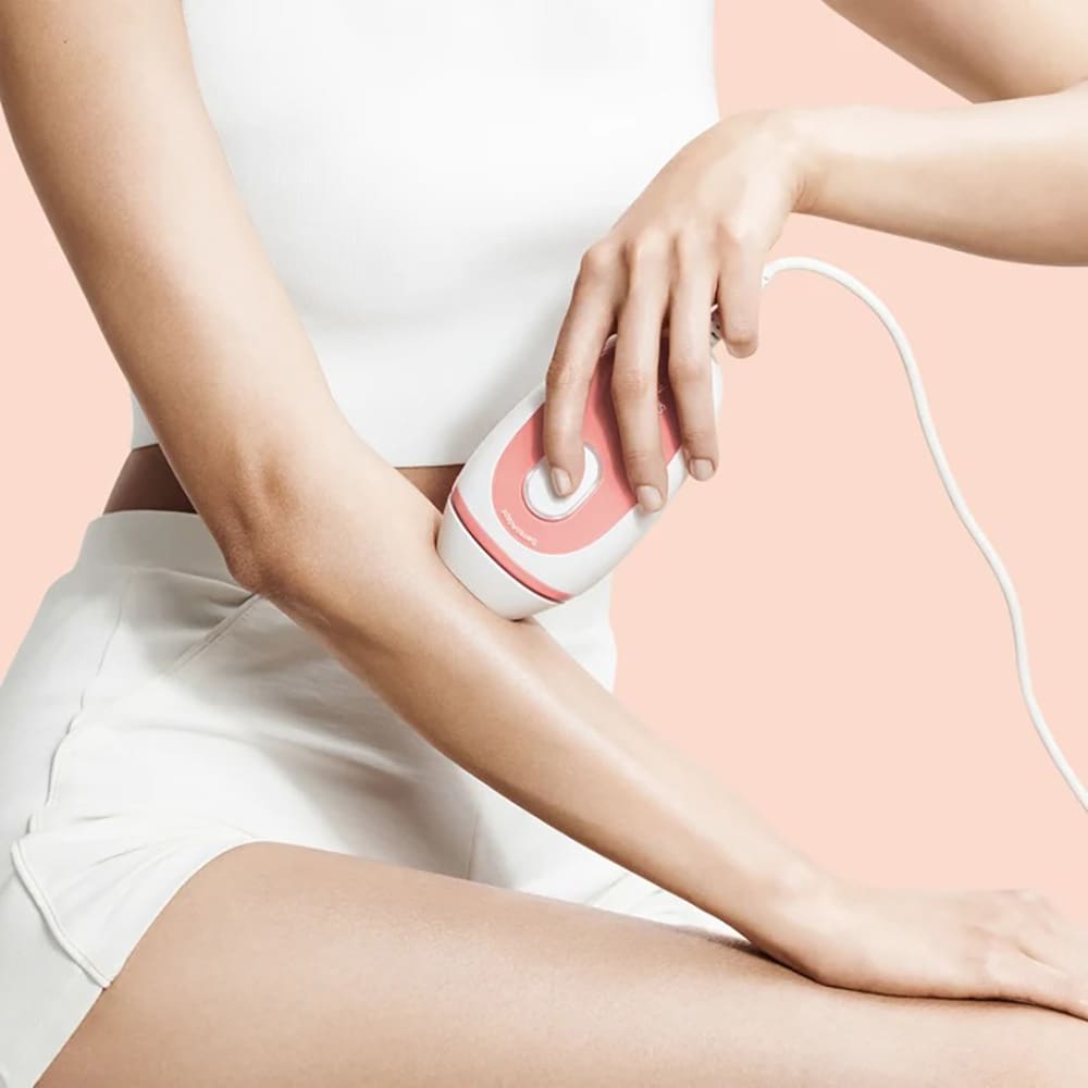 Epilator IPL BRAUN Silk-expert Mini PL1000, 300.000 impulsuri, SensoAdapt, retea, alb-roz