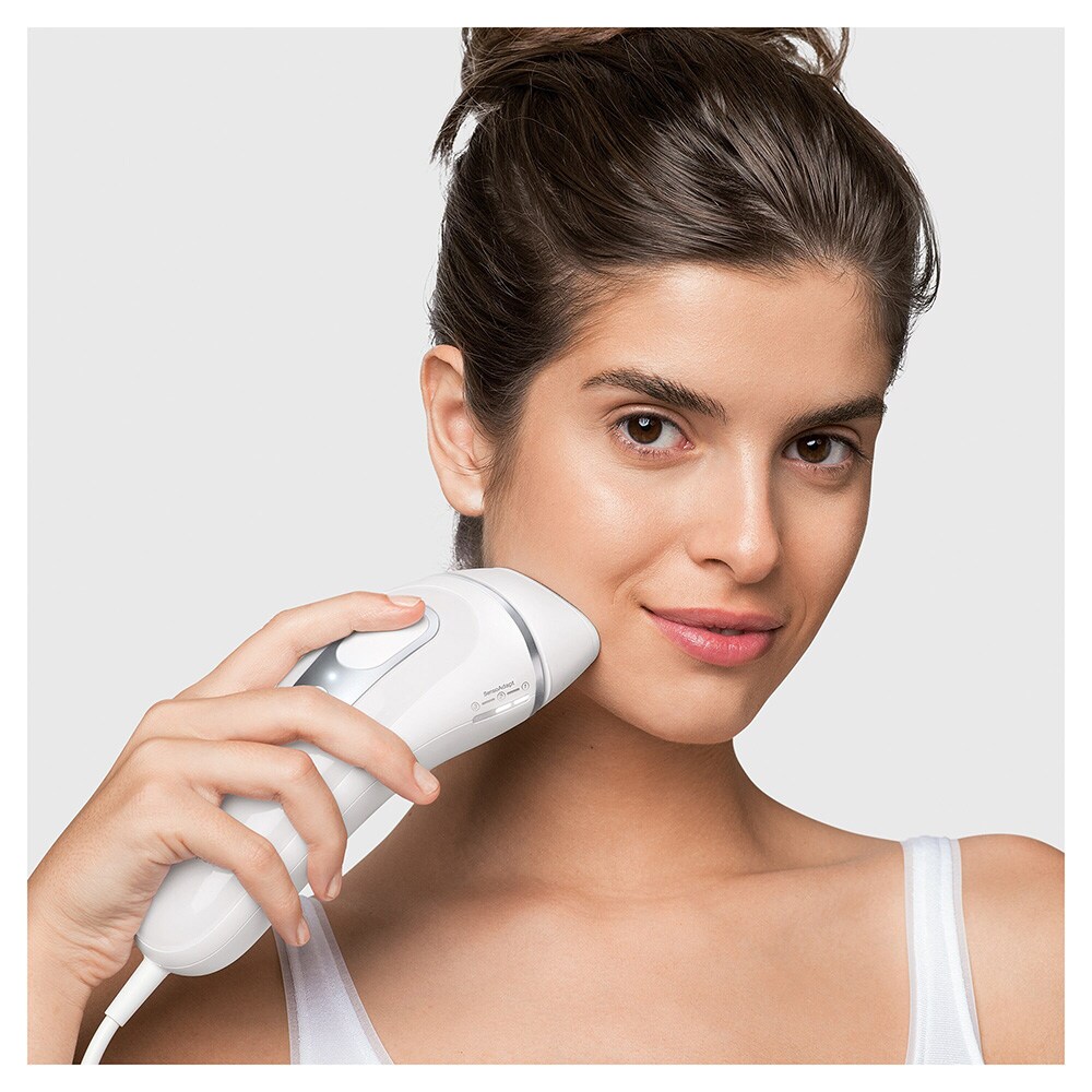 Epilator IPL BRAUN Silk-expert PRO 3 PL3139, 300.000 impulsuri, 1 accesoriu, SensoAdapt, retea, alb + trimmer + aparat de ras