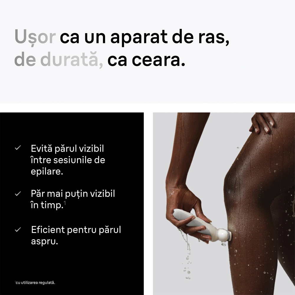 Epilator BRAUN Silk-epil 9 SES9-030, 40 pensete, 2 viteze, 3 accesorii, SmartLight, Smart Touch, MicroGrip, Wet&Dry, acumulator, alb-gri