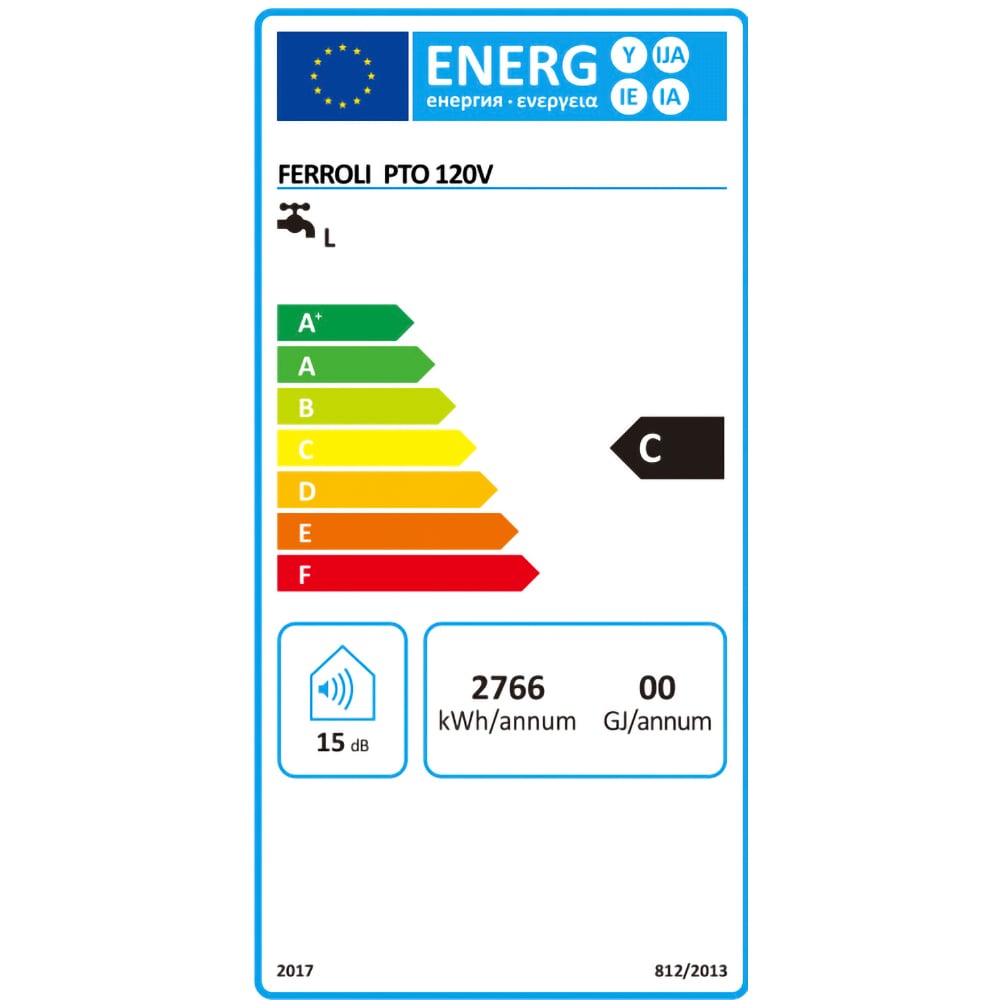 Boiler termoelectric FERROLI Power Termo 120 GRN1YW0A, serpentina dreapta, 120l, 1500W, alb