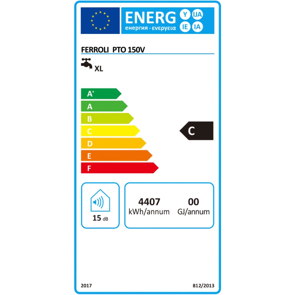 Boiler termoelectric FERROLI Power Termo 150 GRN19W0A, serpentina dreapta, 150l, 1500W, alb