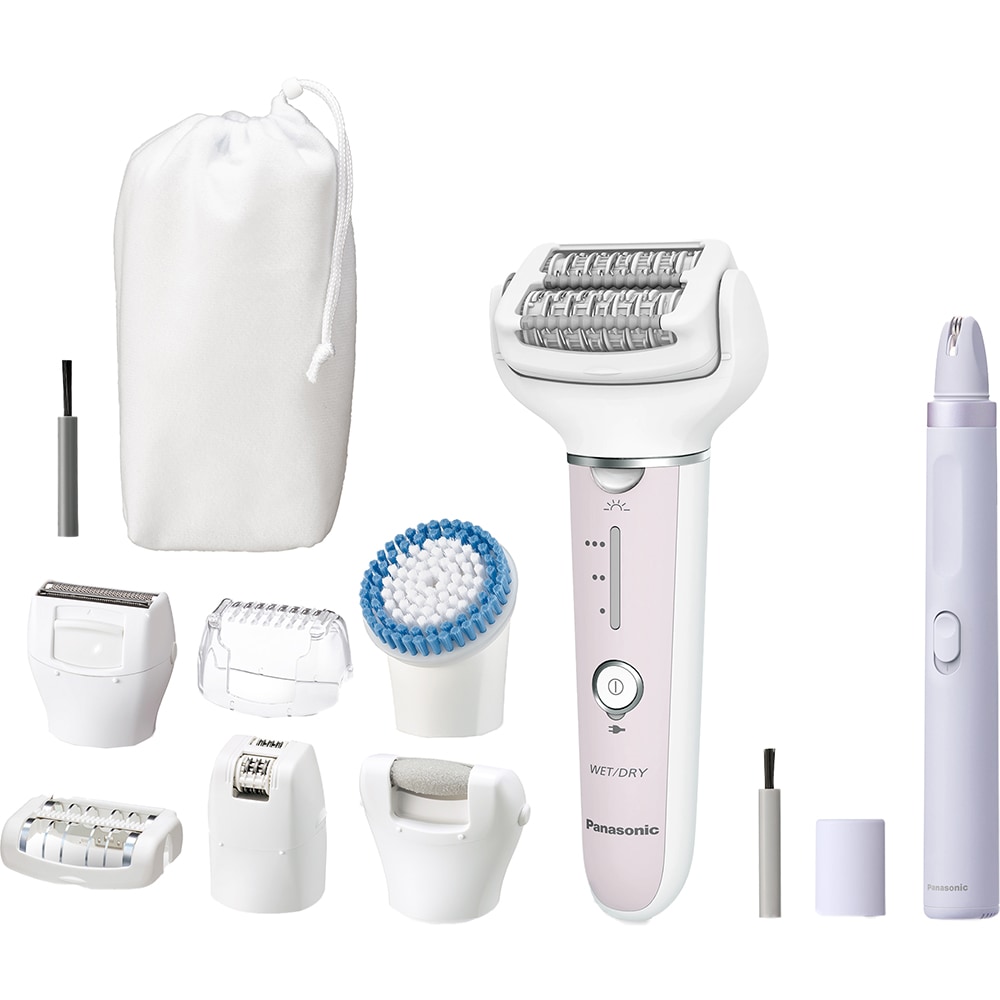 Epilator PANASONIC ES-EYL9-P503, 60 pensete, 3 viteze, 8 accesorii, Wet&Dry, acumulator, albastru