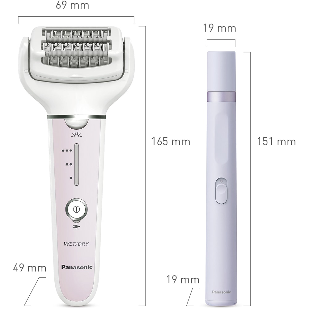 Epilator PANASONIC ES-EYL9-P503, 60 pensete, 3 viteze, 8 accesorii, Wet&Dry, acumulator, albastru