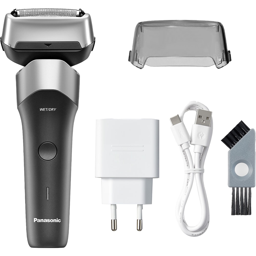 Aparat de ras PANASONIC ES-RM3FXK503, Wet&Dry, autonomie 45min, 3 elemente de taiere, argintiu