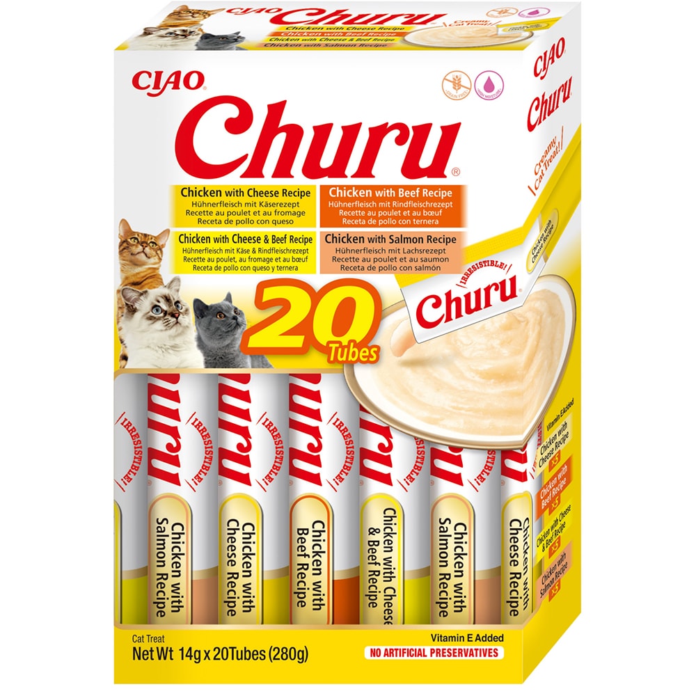 Recompense pentru pisici INABA Churu, Pui si Vita, 20 x 14 g