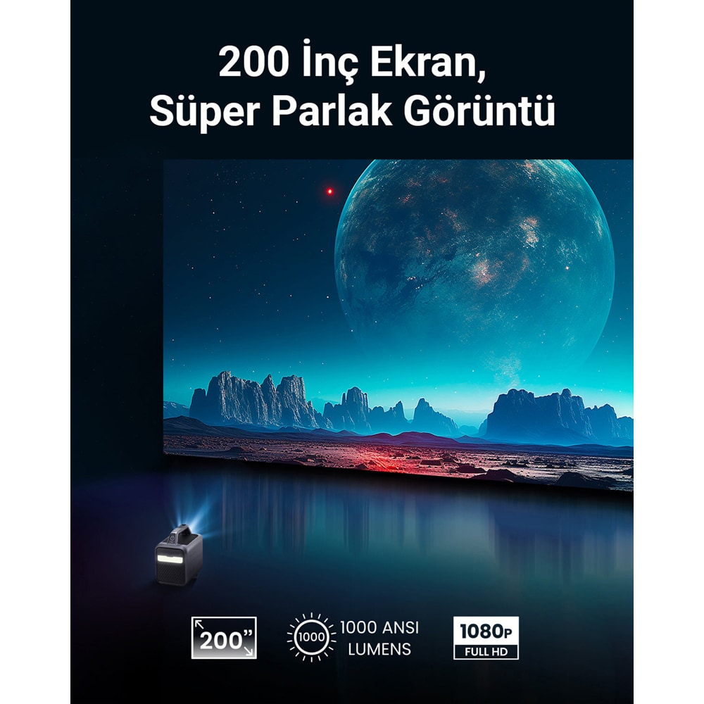 Videoproiector ANKER Nebula Mars 3, Full HD 1920 x 1080, 1000 lumeni, Wi-Fi, argintiu