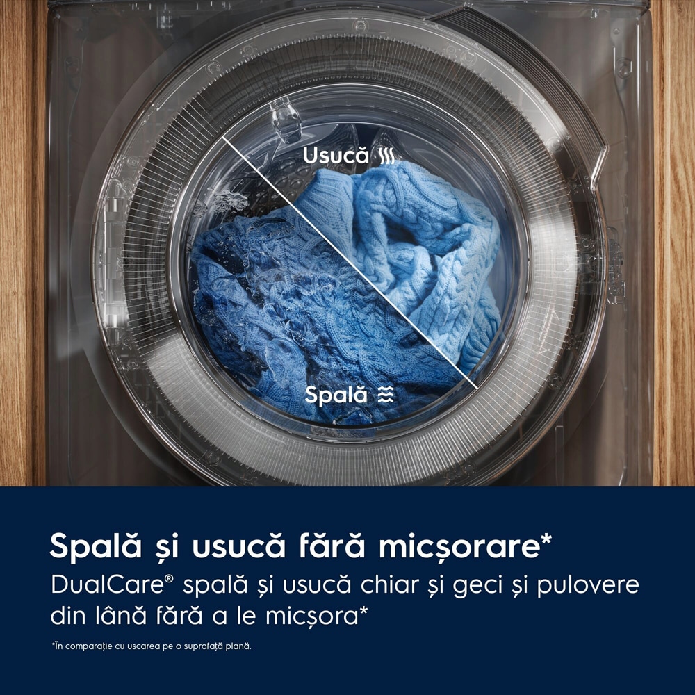 Masina de spalat rufe frontala cu uscator ELECTROLUX EW7WY2657E, 10.5/6 kg, 1600rpm, Clasa A/D, alb