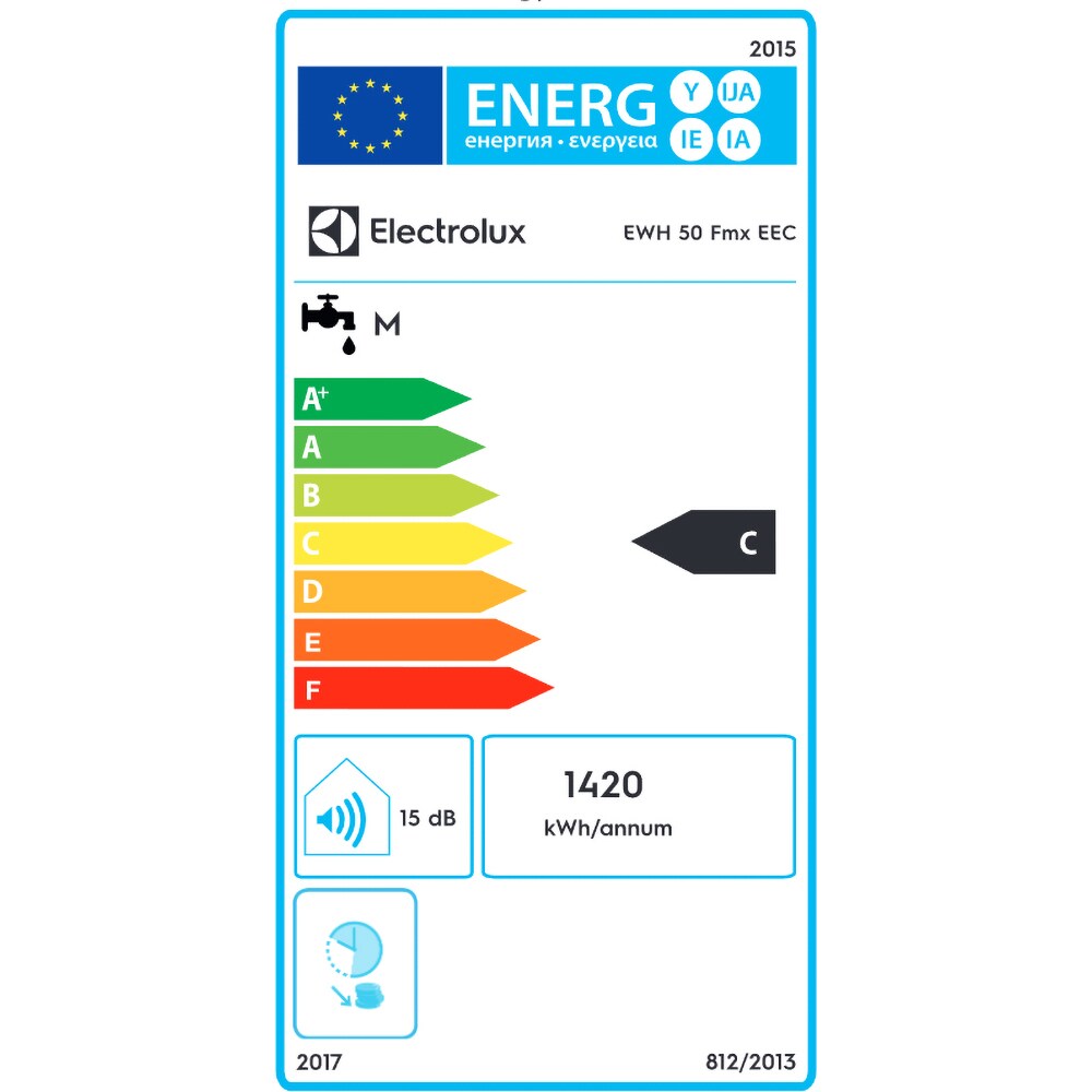 Boiler electric ELECTROLUX EWH 50 FMX EEC, 50l, 2000W, alb