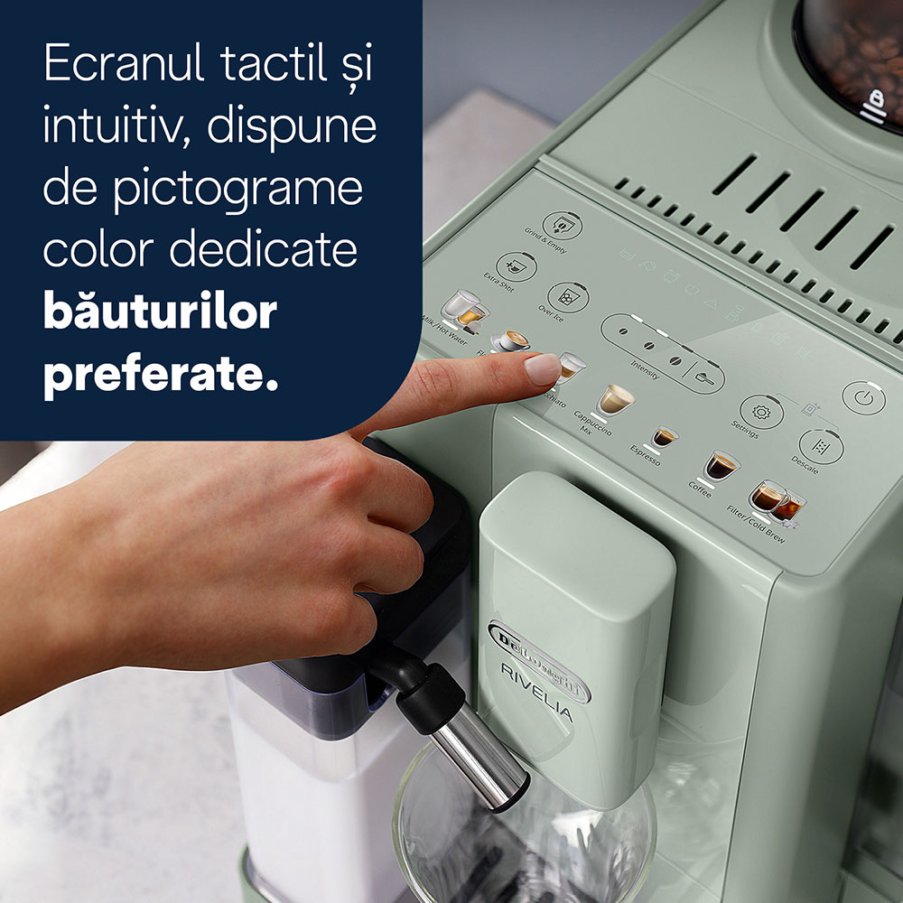 Espressor automat DELONGHI Rivelia Start EXAM420.55.GR, 1.4l, 1450W, 15 bar, verde