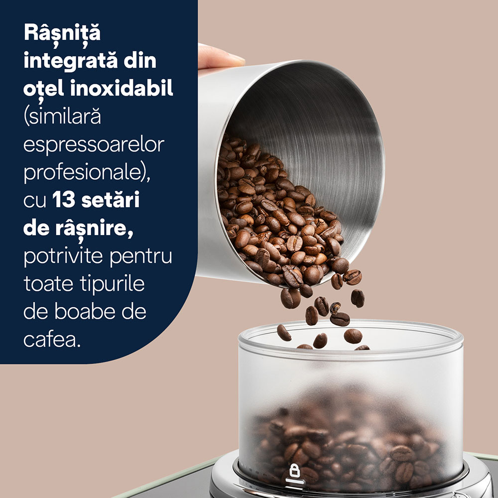 Espressor automat DELONGHI Rivelia Start EXAM420.55.GR, 1.4l, 1450W, 15 bar, verde